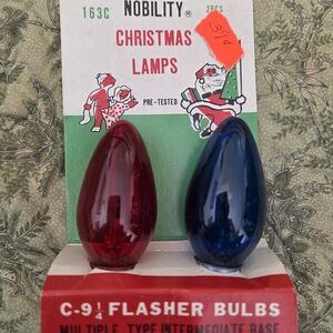 Source Unknown Red and Blue Christmas Lamps